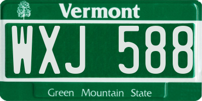 VT license plate WXJ588