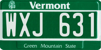 VT license plate WXJ631