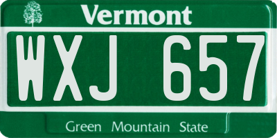 VT license plate WXJ657