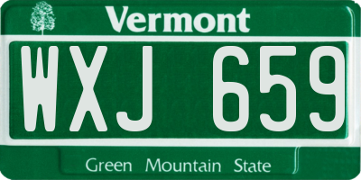 VT license plate WXJ659