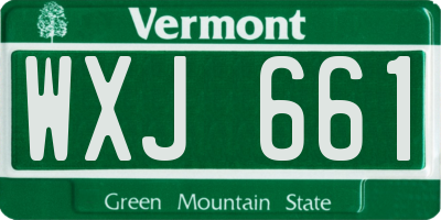 VT license plate WXJ661