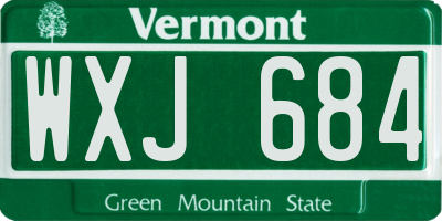 VT license plate WXJ684
