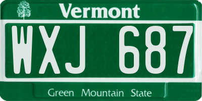 VT license plate WXJ687