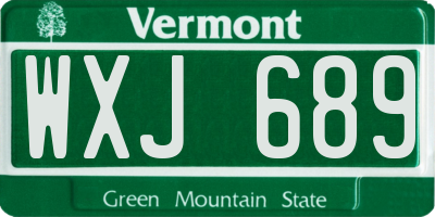 VT license plate WXJ689