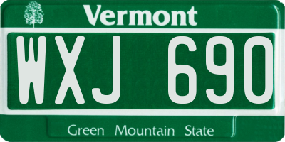 VT license plate WXJ690
