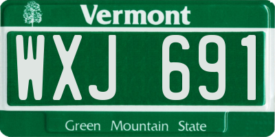 VT license plate WXJ691