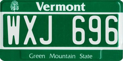 VT license plate WXJ696