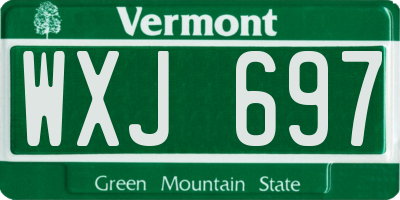 VT license plate WXJ697