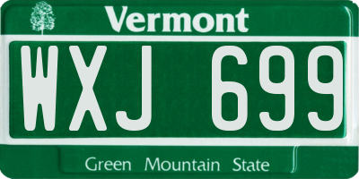 VT license plate WXJ699