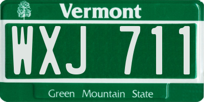 VT license plate WXJ711