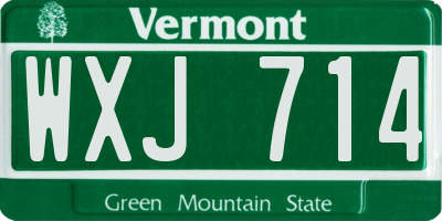VT license plate WXJ714