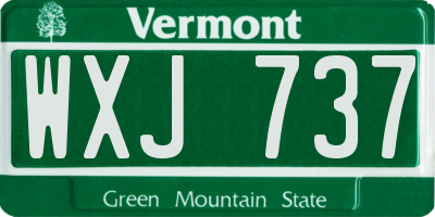 VT license plate WXJ737