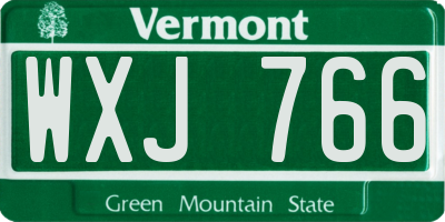 VT license plate WXJ766