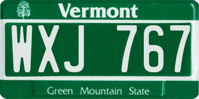 VT license plate WXJ767