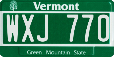 VT license plate WXJ770