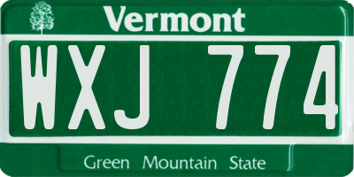 VT license plate WXJ774
