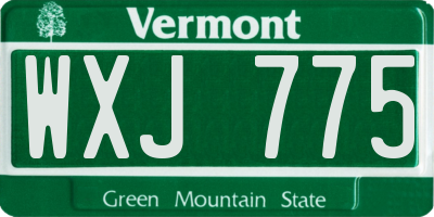 VT license plate WXJ775