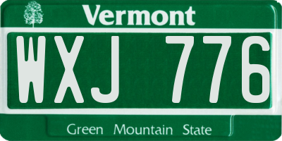 VT license plate WXJ776