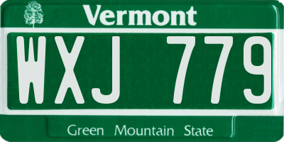 VT license plate WXJ779