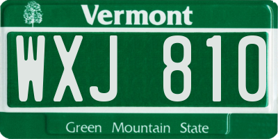 VT license plate WXJ810