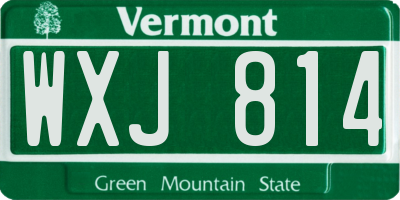 VT license plate WXJ814