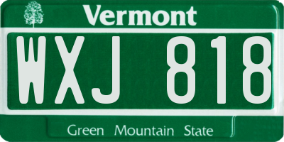 VT license plate WXJ818