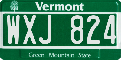 VT license plate WXJ824