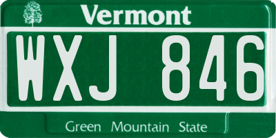 VT license plate WXJ846