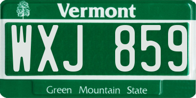 VT license plate WXJ859