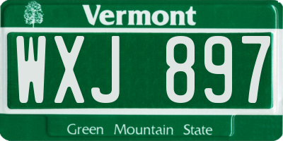VT license plate WXJ897