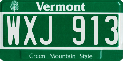 VT license plate WXJ913