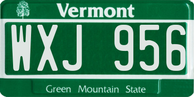 VT license plate WXJ956