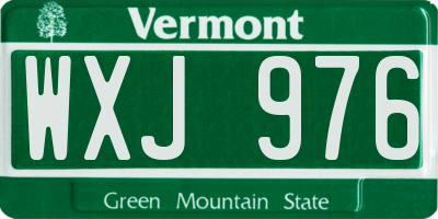 VT license plate WXJ976