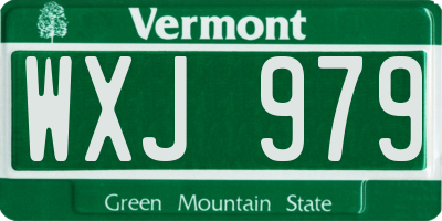 VT license plate WXJ979