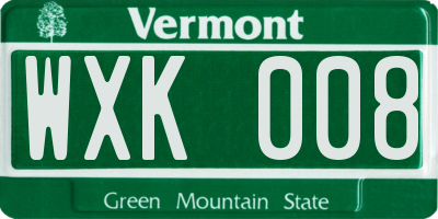 VT license plate WXK008