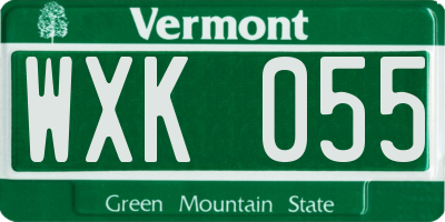 VT license plate WXK055