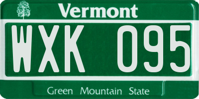 VT license plate WXK095