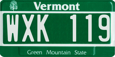 VT license plate WXK119