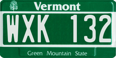 VT license plate WXK132