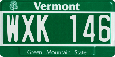 VT license plate WXK146