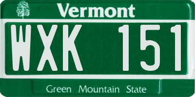 VT license plate WXK151
