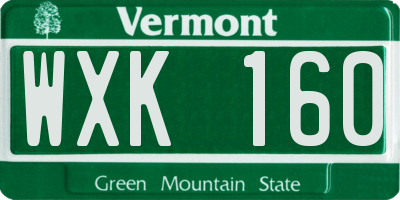 VT license plate WXK160