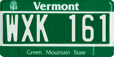 VT license plate WXK161