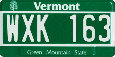 VT license plate WXK163