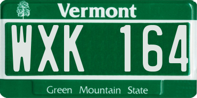 VT license plate WXK164