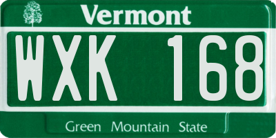 VT license plate WXK168