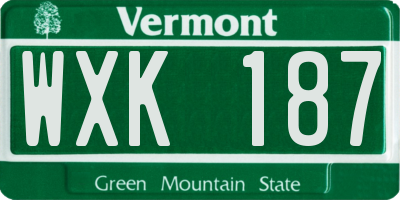VT license plate WXK187