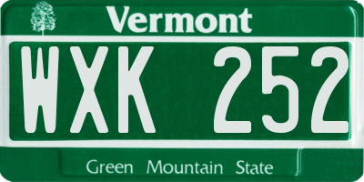 VT license plate WXK252