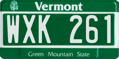 VT license plate WXK261