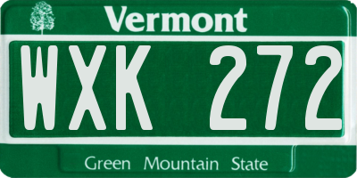 VT license plate WXK272